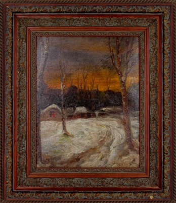 Писемский Алексей Александрович. Зимний пейзаж с избушками